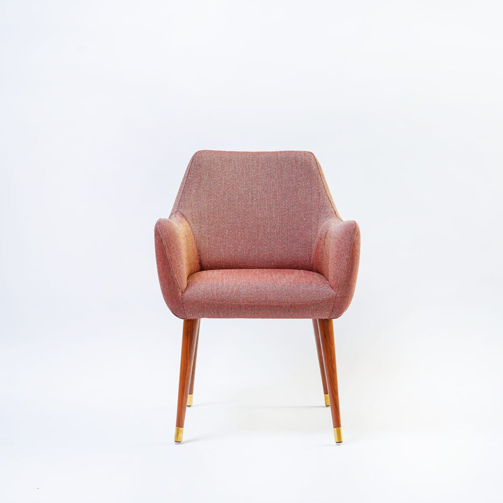 Harlow 3 Dining Chair - terracotta with side table