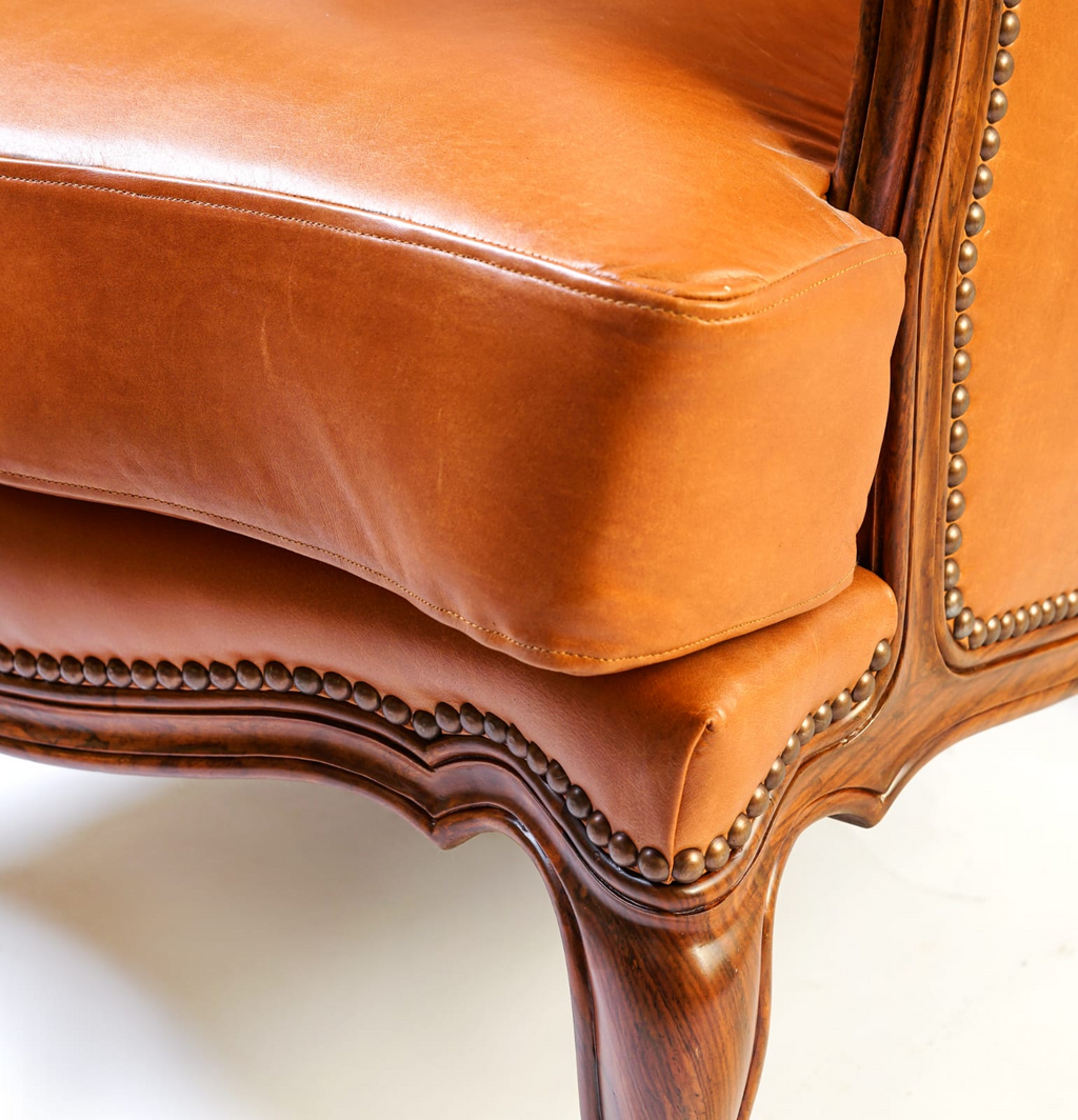 JR Wing Chair and Stool seat detail