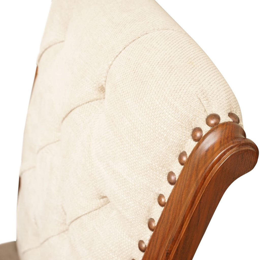 Rufus Chair - tufted back and nailhead trim close-up